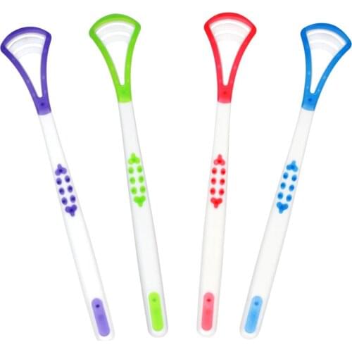 Set Of 4Pcs Tongue Scraping Cleaner Tongue Scraper Double-Sided Design Reduce Bad Breath Protect Oral Health