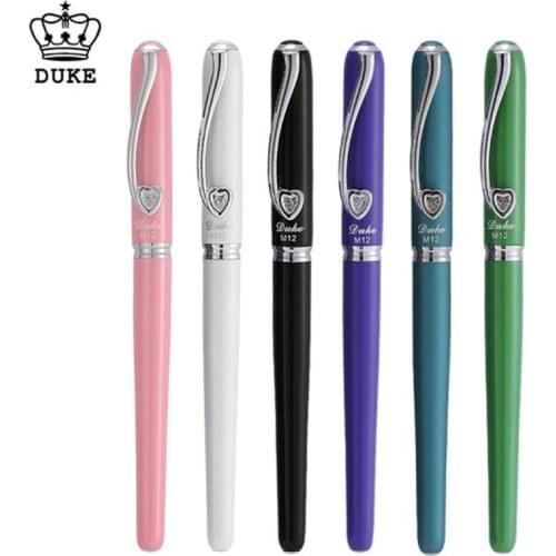 Duke M12 Metal Multicolor Fountain Pen Music Love Heart Clip Medium Nib Gift Pen With Gift Box Business Office & Home Supplies