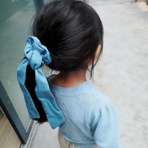 Casual Jeans loop Hair Scrunchie Elastic Hair Bands Solid Women Girls Headwear Ponytail Holder Hair Accessories 2021 headwear