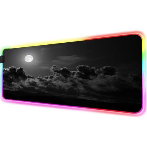 RGB Mouse Pad Black Gamer Accessories Large LED MousePad Gaming Desk Mat with Backlit Black night sky escritorio gamer mause pad