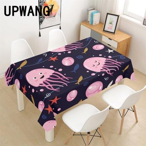 Jellyfish Tablecloth 3D Printed Table Cover Rectangular Tablecloth Wedding Birthday Party Kitchen Home Decor
