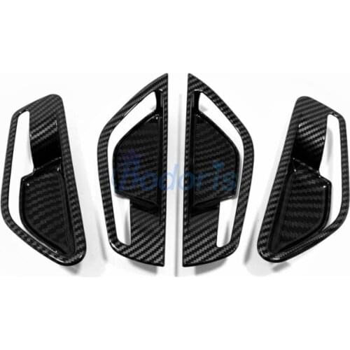 Carbon Fiber Look Interior Door Handle Bowl Grab Holder Moulding Panel For Hyundai Elantra CN7 2020 2021 Auto Accessories