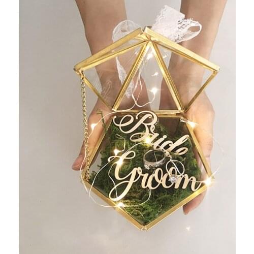 Stained Glass Box Engagement Ring Box Jewelry Gift Wedding Ring Holders Jewelery dish Geometric box Love Be special Sand Wedding