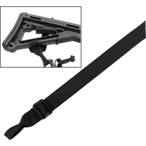 1 Pcs Tactical Buttstock Sling Mount Strap Loop Adapter Webbing Rifle Attachment Adjustable Gun Sling Airsoft Sling Black