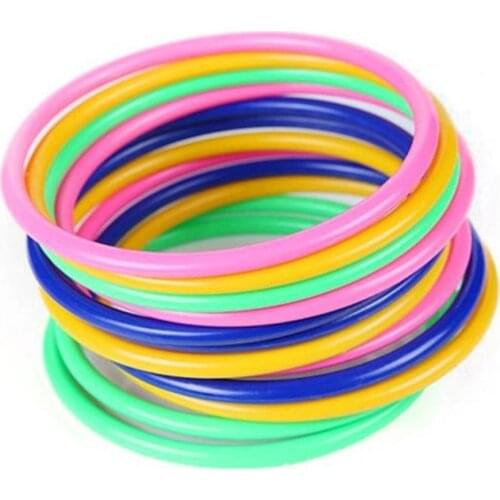 12Pcs/Set Kids Multicolor Toss Ring Throwing Circle Ferrule Carnival Garden Stall School Game Puzzle Toy Children Party Toys