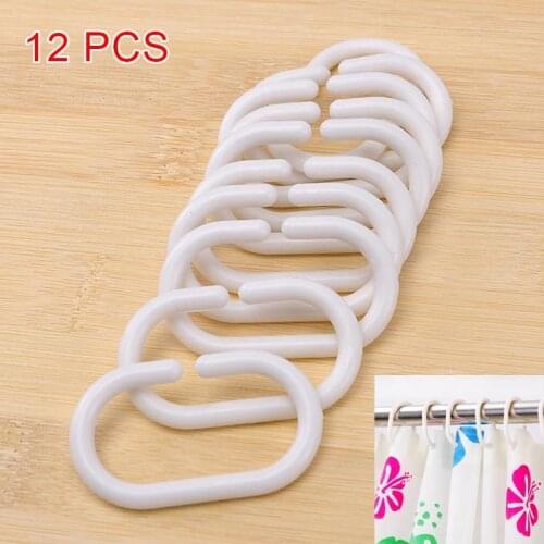 12 Pcs/set Shower Curtain Hook Hanger Plastic Ring Bath Drape Loop Clasp Для Кухни Drop Shipping