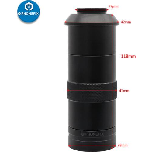 Adjustable Focus Camera Objective Lens 130 Multiples 130X C-MOUNT for HDMI VGA Microscope Camera 25mm Zoom Eyepiece Magnifier