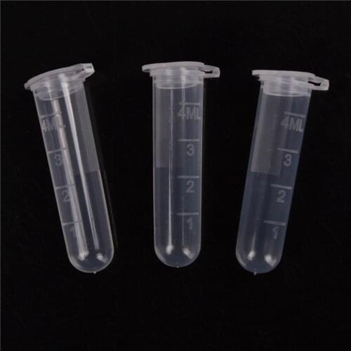 30Pcs 5ml Plastic Centrifuge Lab Test Tube Vial Sample Container Bottle with Cap