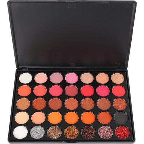 5 Pieces 2020 New 35 Warm Tone Color Eyeshadow Makeup Palette OEM Matte Shimmer Glitter Private Label Cosmetic Set