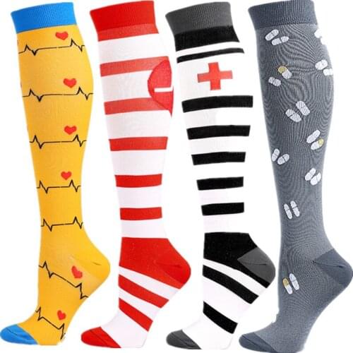 58 Styles Compression Socks Fit For Medical Varicose Veins Edema Diabetes Travel Flight Calf Pain Circulation Exercise Recovery