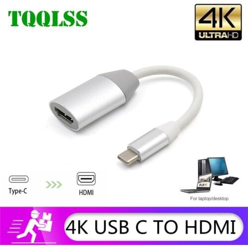 TQQLSS USB C to HDMI Adapter 4K 30Hz Cable Type C HDMI for MacBook Samsung Galaxy S10 Huawei Mate P20 Pro USB-C HDMI Adapter