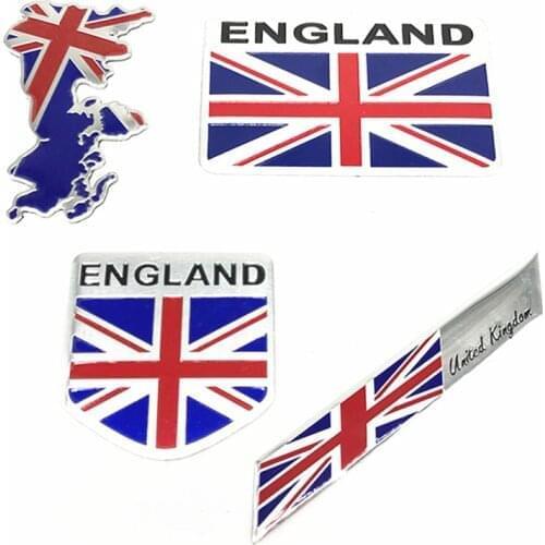 Automobile Motorcycle Exterior Accessories Great Britain UK United Kingdom England National Flag Badge Aluminum Car Stickers