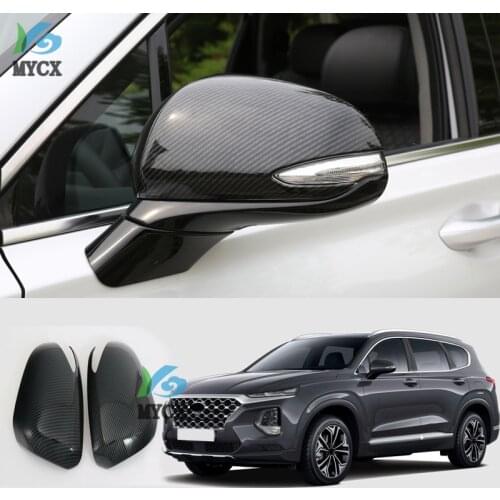 Car Chrome Side Door Rear View Mirror Cover Mirror Frame Cover Version Car Accessory For Hyundai Santa Fe Santafe IX45 4TH 2019