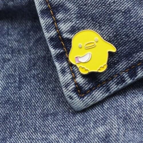Little Yellow Chicken Cartoon Brooches Enamel Pins Yellow Duck Brooches Animal Jewelry Brooches Badge Denim Jeans Lapel Pins