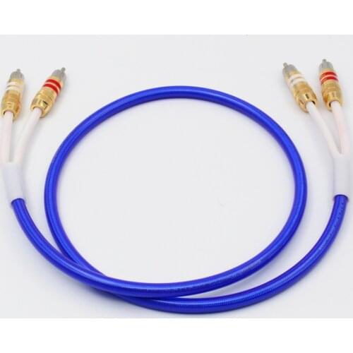 HiFi 2RCA Cable Hi-end 4 Core Oxygen-Free Copper Silver-Plated Dual RCA Audio Line