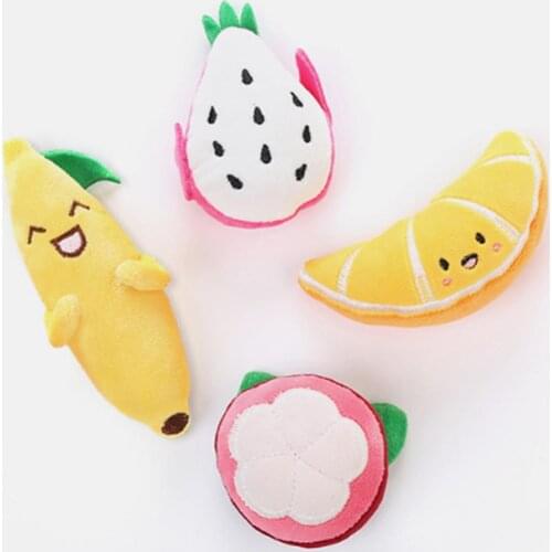 Cat Toys Kitten Cartoon Fruit Shaped Plush Toys Bite-resistant Chewing playful Pet products игрушки для кошек