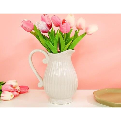 10PCS Artificial Flower 18Colors Real Touch Tulip Bouquet Fake Flower for Wedding Decoration Home Garen Festival Decor