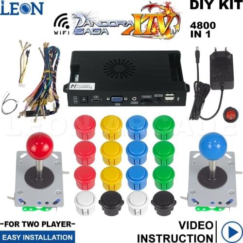Kit Arcade 2 Player Pandora Box Saga 14 Sanwa Original Arcade Button Connectors Pc Arcade Joystick Zippy Pandora Games 3d Wifi