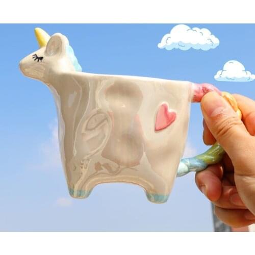 Creative Mug Unicorn Cups Ceramics Mugs With Spoon and Lid Coffee Mug Milk Tea Cups Drinkware Girl The Best Birthday Gift