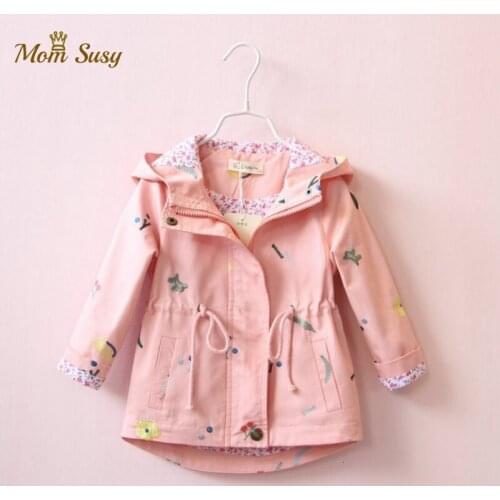 Baby Girl Jacket Thick Toddler Embroidery Flower Hooded Windbreaker Coat Autumn Spring Winter Baby Outwear Chaqueta Clothes 2-10