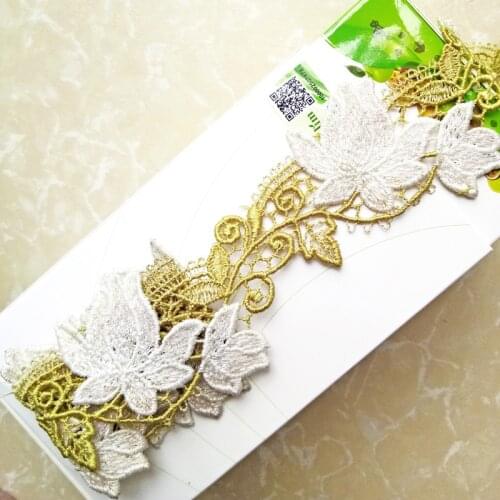 Hot !!! Beautiful High 3 Yards Embroidered Lace Ribbon Soft Lace Trim Fabric Handmade DIY Clothes Skirt Sewing Craft Decoration