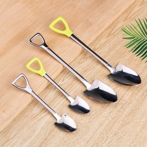 Shovel Shape Spoon for Bar Party Home Tableware Tea Coffee Spoon Stainless Steel Ice Cream Dessert Spoon