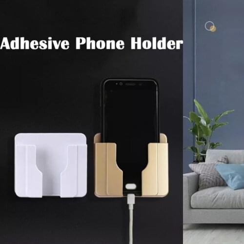 Multifunction Storage Box Punch Free Wall Holder Mobile Phone Charging Hanging Holder Remote Control Wall Mounted Plug Bracket