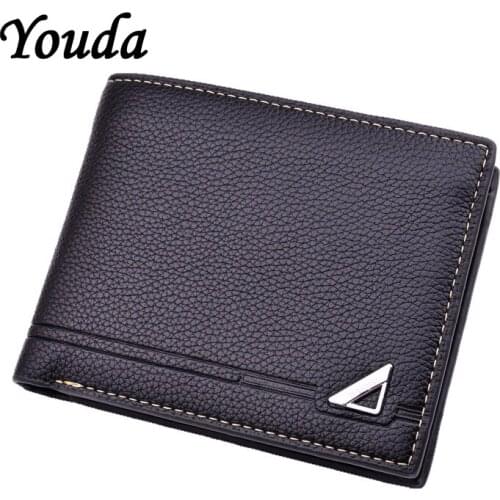 Youda Retro Mens Three-fold Wallet Large-capacity Portable Purse PU Material Card Bag Male Wallets Fashion Vintage Money Bags