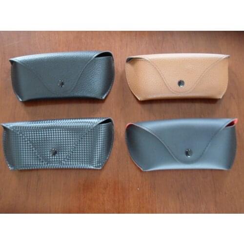 PU leather sunglass soft pouch with velvet lining button close slip-in case spetacle box
