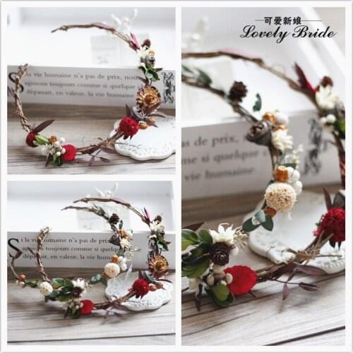 Custom 2018 New Handmade Flowers Female Wreath Headband Jewelry Seaside Resort