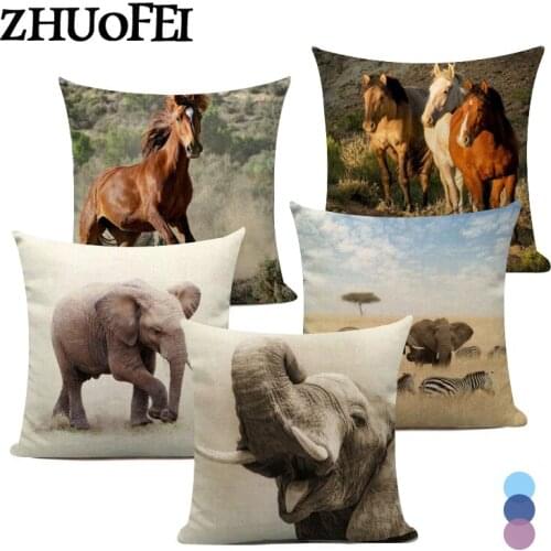 Animals Print Cushion Covers Home Decor Pillow Covers Linen Throw Pillowcase Bedroom Bedding Pillowslip Living Room Ornaments