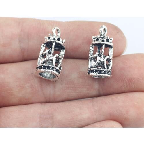 Newest 8Pieces 15*22mm Zinc Alloy Antique Silver Color Whirligig Charms Necklace Pendant Accessory For DIY Jewelry Making