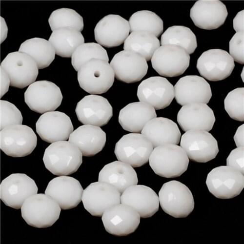 Wholesale White Glass Crystal Rondelle Spacer Beads 4 6 8 mm Pick Size For Jewelry Making