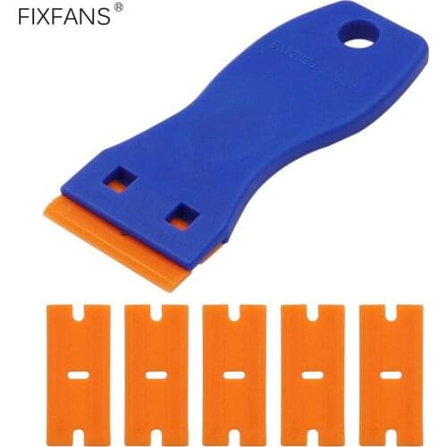 Plastic Scraper with 10pcs Double Edge Razor Blades Decal Sticker Remover Tool for Removing Labels Stickers Decals from Glass