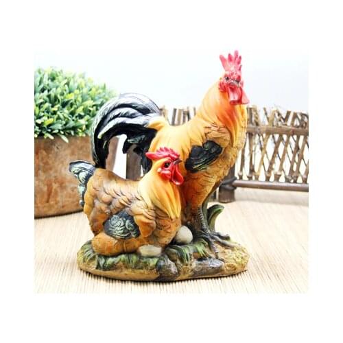 Resin Rooster Chicken pastoral Animal zodiac chicken Living room TV cabinet home ornaments tabletop statues Home decoration dies