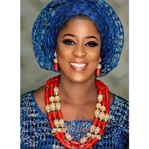 Popular African Coral Bridal Couple Jewelry Wedding jewelry Real Coral Beads Wine Red for Bride and Groom