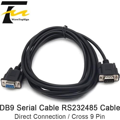 WaveTopSign DB9 Serial Cable RS232485 Cable Male Turn Female COM Port Direct Connection Cross 9Pin Data Extension Cord