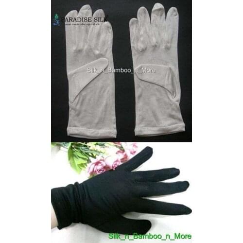 Silk Gloves 2 Pair 100% Pure Silk Liner Gloves Thermal Ski Inner Gloves One Size