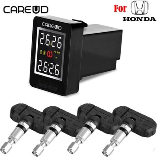 For Honda CAREUD U912 Car electronics Wireless TPMS Tire Pressure Monitoring System Built-in Sensor LCD Display Embedded Monitor