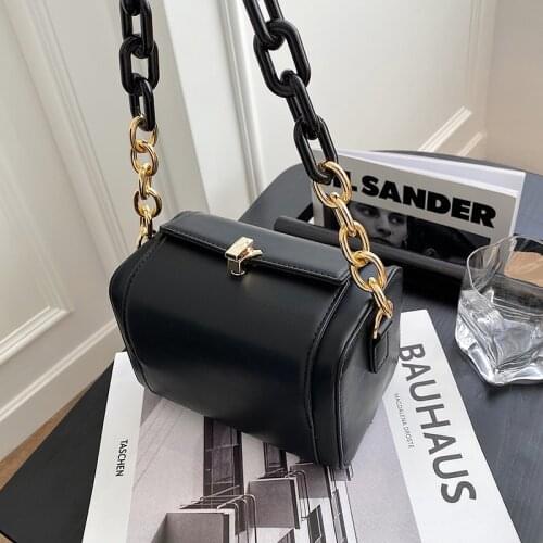 Mini Black Box Design PU Leather Crossbody Bags for Women 2021 Spring Luxury Handbags and Purses Female Trend Chain Shoulder Bag