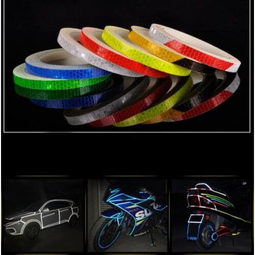 1cm*8m Bike Stickers Reflective Tape Fluorescent MTB Bike Bicycle Strips Cycling MTB Tape for Helmet Motorcycle Scooter