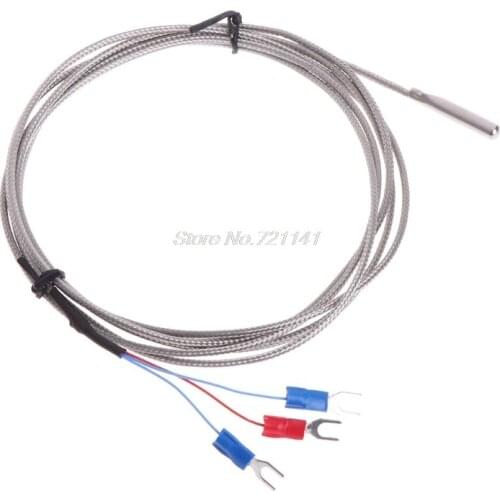 Stainless Steel RTD PT100 Temperature Sensor Thermocouple with 2m 3 Cable Wires for Temperature Controller Dropship