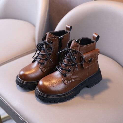 Comfy kids Fashion Boots Toddler Kids Boots Side Zipper Combat Short Ankle Boots for Boys Girls