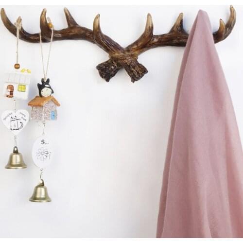 Deer horn, sculpture, wall decoration, 40*13.5cm, decorative hangers, Vintage style, home decoration, office, shop, key hanger