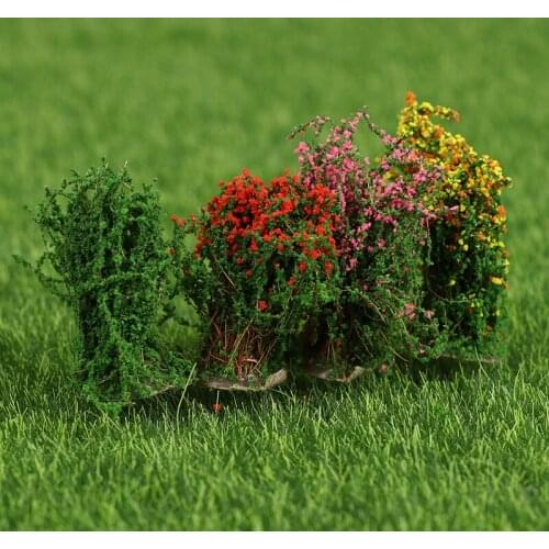 1 Pc 1/12 Dollhouse Miniature Multicolor Flower Bush Green Plant Flower Model Toy