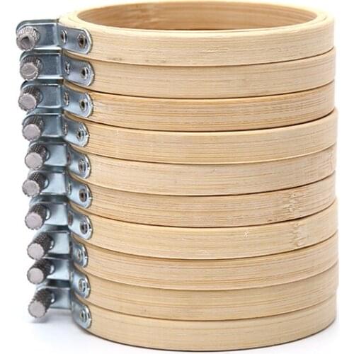 10Pcs 4 Inch Round Wooden Embroidery Hoops Bulk Wholesale Bamboo Circle Cross Stitch Hoop Ring