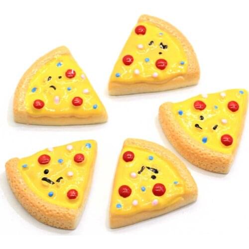 2021 New Kawaii 25MM Smaller Resin Pepperoni Pizza Cabochons Flatback Japanese Cuisine Resin Charms Cabochons Or