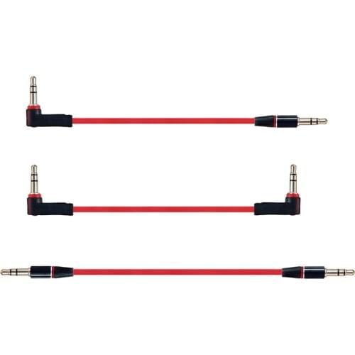 3 Pole Right Angled 3.5mm Male to Male Short AUX Stereo Cable 20cm 30cm 50cm