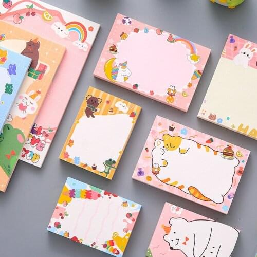 50/100 Sheets Kawaii Sweetheart Memo Pads Note Paper Message Cute Decorative Notepad Office Stationery School Supplies