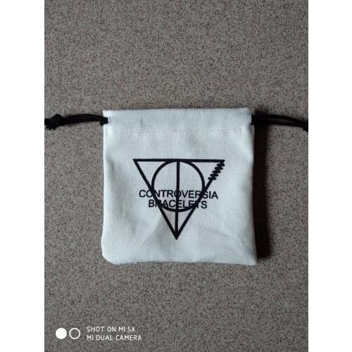 500pcs high quality canvas small drawstring bag 10*10cm jewelry bag wholesale with black printing and DHL shipping include